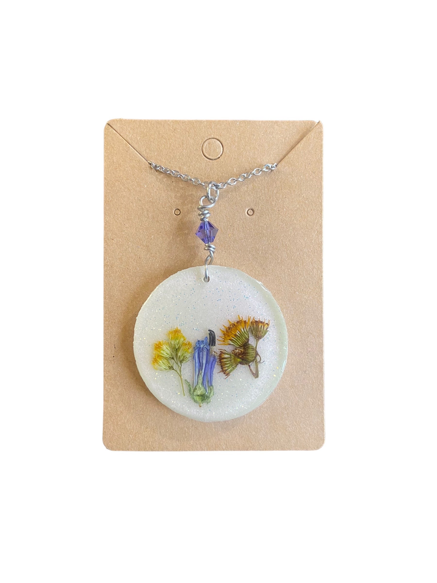 Goldenrod, Great Blue Lobelia, and Golden Ragwort Necklace, Flower ...