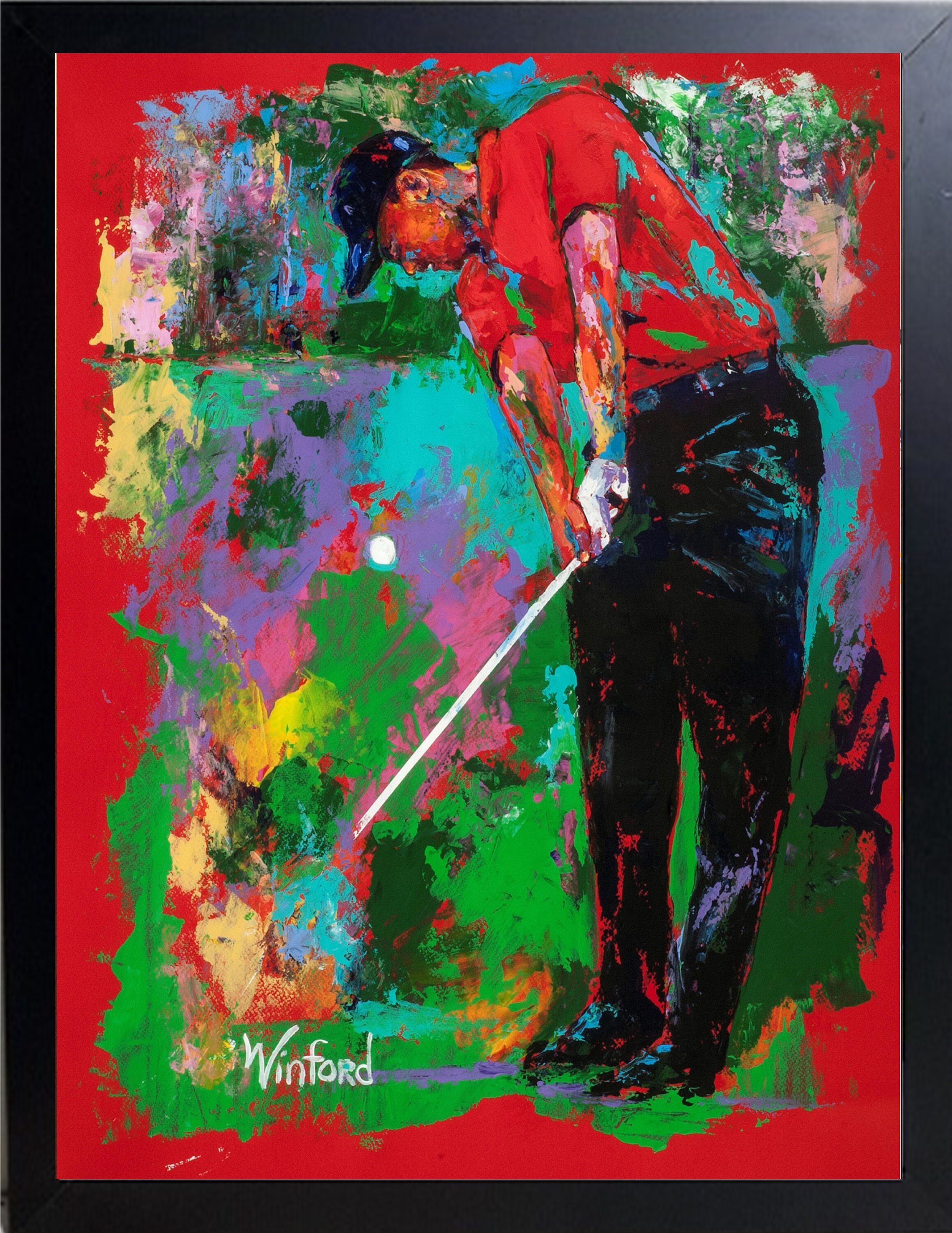 Super SALE TIGER WOODS Framed 40H X 30W Acrylic On Etsy
