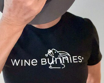 Wine Bunnies Logo Women's Tee, Black