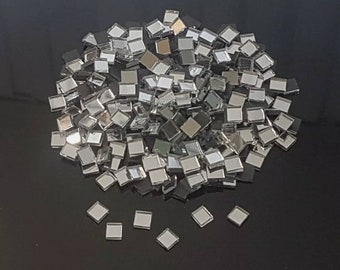 Azulejos de espejo de vidrio plateado, 5 x 5 mm, suministros para arte y manualidades (1000 piezas)