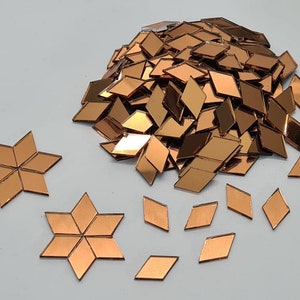 100 Pieces, Wine Red Diamond Shape Glass Mirror Tiles,  Size Approx 1 x 2 cm, Thickness 1.8 mm, Art&Craft