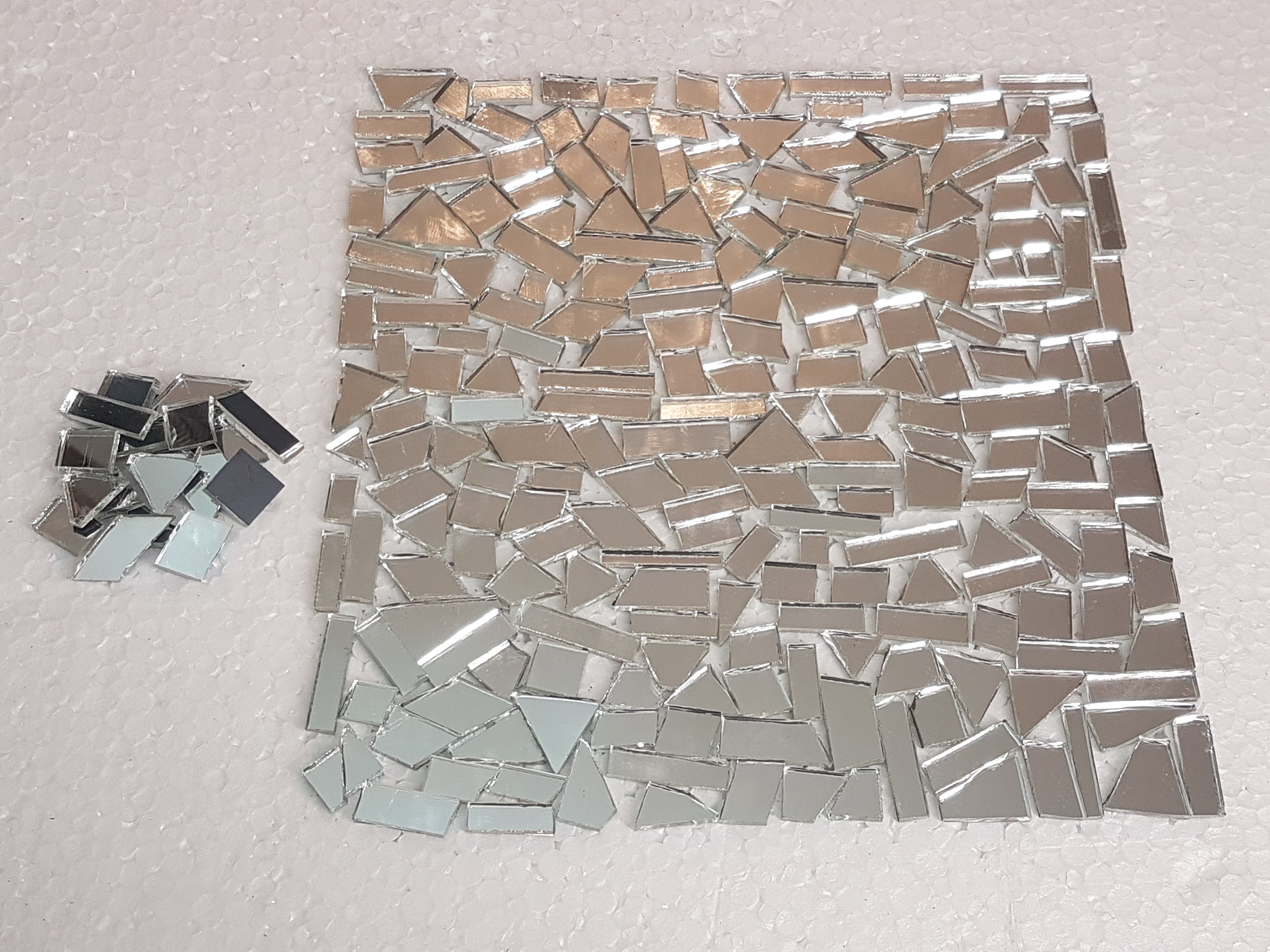 300 Pieces, Silver Glass Mirror off Cuts, 2 Mm Thickness, Art&craft Etsy