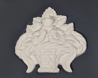 1 Piece, Paintable Decorative Plaster Flowers and Pot Design, Art&Craft