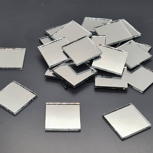 100 Pieces, Silver Glass Mirror Tiles, Size Approx 2 X 2 cm, Thickness 2 mm, Art&Craft