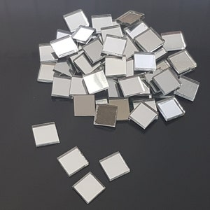 100 Pieces, Silver Glass Mirror Tiles, Size Approx 1 X 1 cm, Thickness 2 mm, Art&Craft