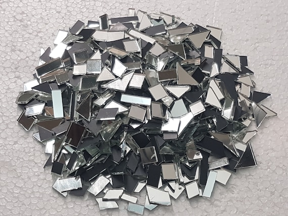 100 Pieces, Silver Glass Mirror off Cuts, 2 Mm Thickness, Art&craft 