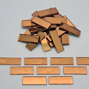 30 Pieces,  Copper Bronze Glass Mirror Tiles, Size Approx 1 X 3 cm, Thickness 1.8 mm, Art&Craft