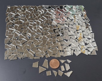 1000 Pieces, Silver Glass Mirror Off Cuts, 2 mm Thickness, Art&Craft