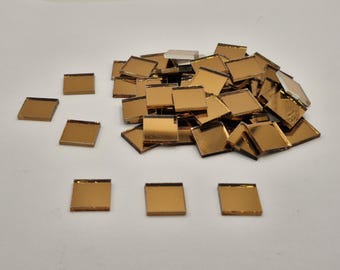 500 Pieces, Copper Bronze Glass Mirror Tiles, Size Approx 1/2" x 1/2" , Thickness 1.8 mm, Art&Craft