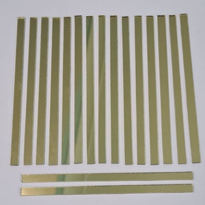 30 Pieces,  Light Gold Glass Mirror Tiles,  Size Approx 0.5 X 12 cm, Thickness 1.8 mm, Art&Craft