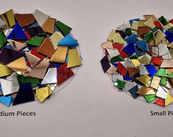 500 piccoli pezzi, ritagli di specchio in vetro di colori misti, spessore 1,8, per arte e artigianato.