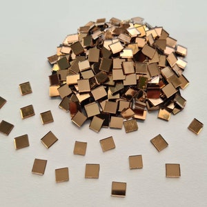 300 pieces, Euro Bronze Glass Mirror Tiles, Size Approx 5 X 5 mm, 1.8 Thickness, Art and Craft
