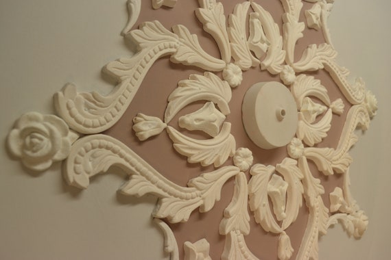 Rosace de plafond Ornement 40x40cm Plâtre - ORR76 - Rosaces 40-60cm