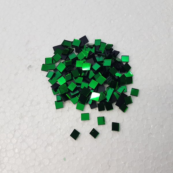 200 Stück, grüne Glasspiegelfliesen, Größe ca. 5 x 5 mm, 1,8 Dicke, Kunst und Handwerk