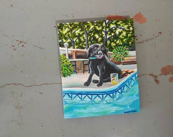 Custom Made to Order Dog Pet Acrylic Painting, Commission Pet Painting, Dog and Puppy Portrait, Original Customized Pet Paintings for Gifts