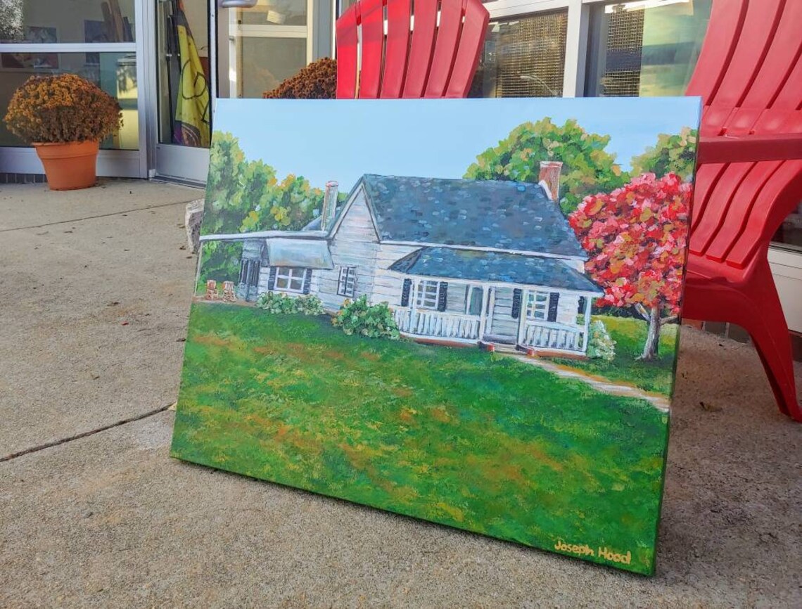 Custom Made to Order Acrylic House Painting, Commission Painting of