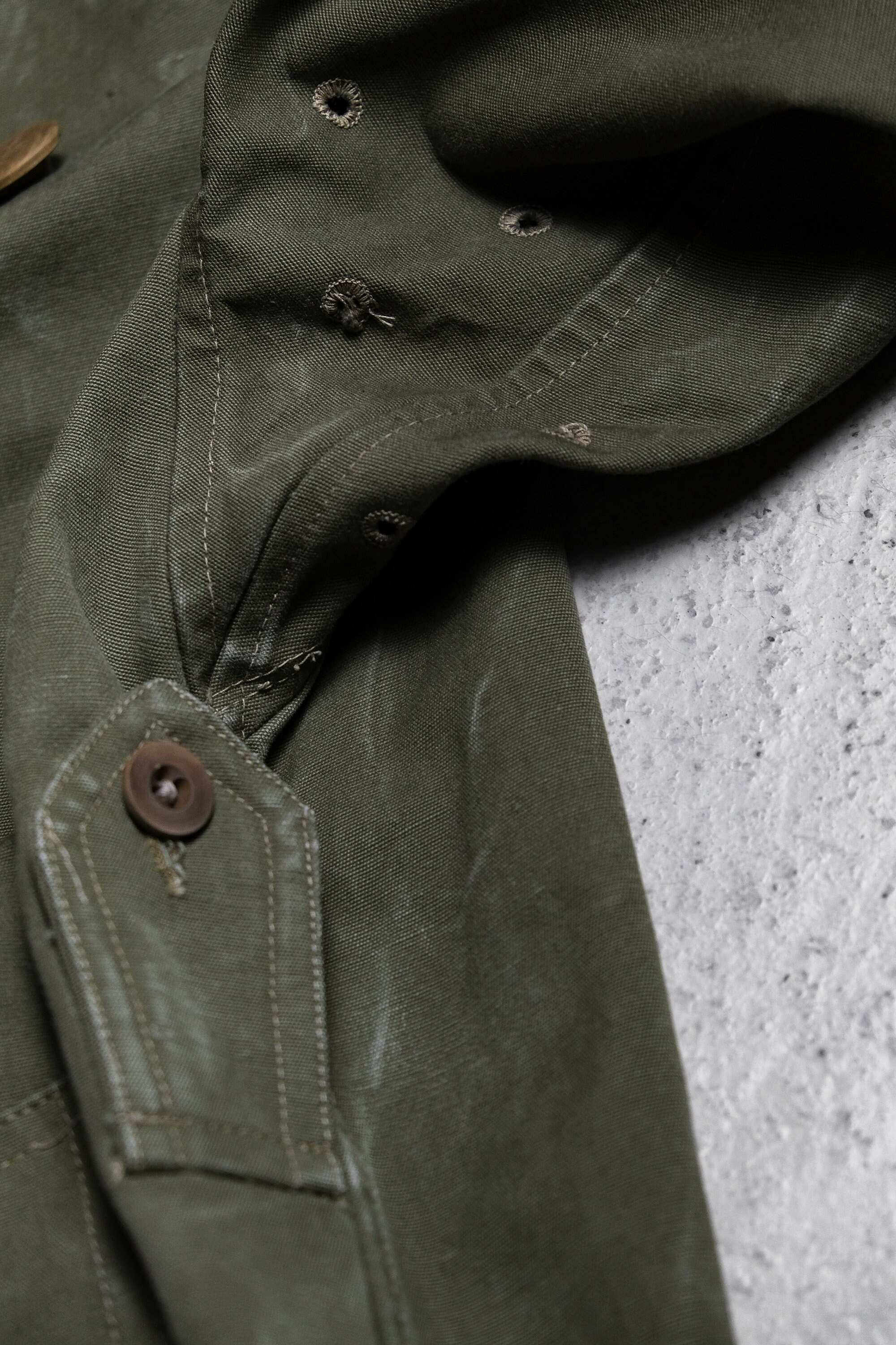 1940-50s French Army Motorcycle M38 Cotton/linen Coat Wood 1940-50s French Army Motorcycle M38 Cotton/linen Coat Wood