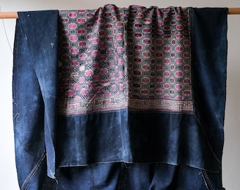 Vintage museumkwaliteit QUILT. Antieke quilts uit Zuidwest-China / mooie handgemaakte quilt dekbedovertrek patchwork in vervaagde kleur