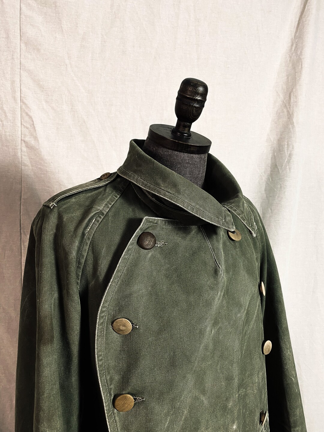 French Army Motorcycle M38 Linen Coat /wood Button - Etsy Sweden