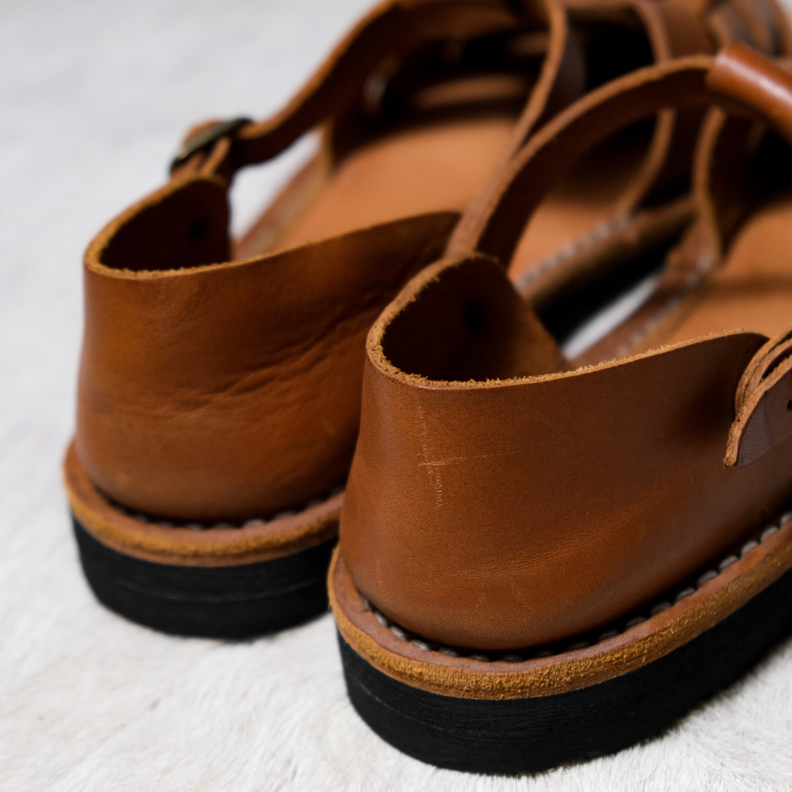 Steve Mono Artisanal Sandals 10 17 Tobacco Etsy UK