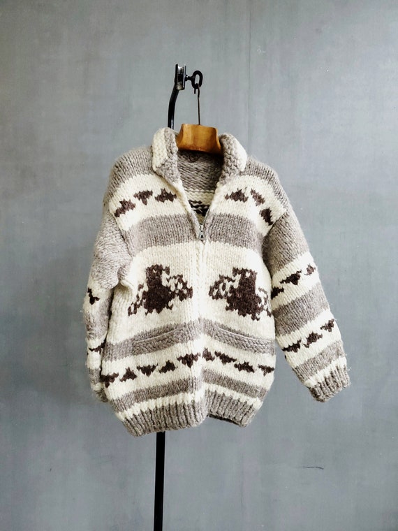 Vintage Cowichan Sweater Cowichan Jacket / Thunder