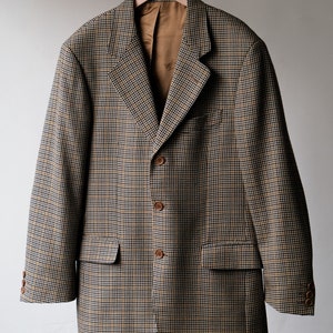 Burberrys Vintage Houndstooth Chaqueta de traje de lana hecha en Francia