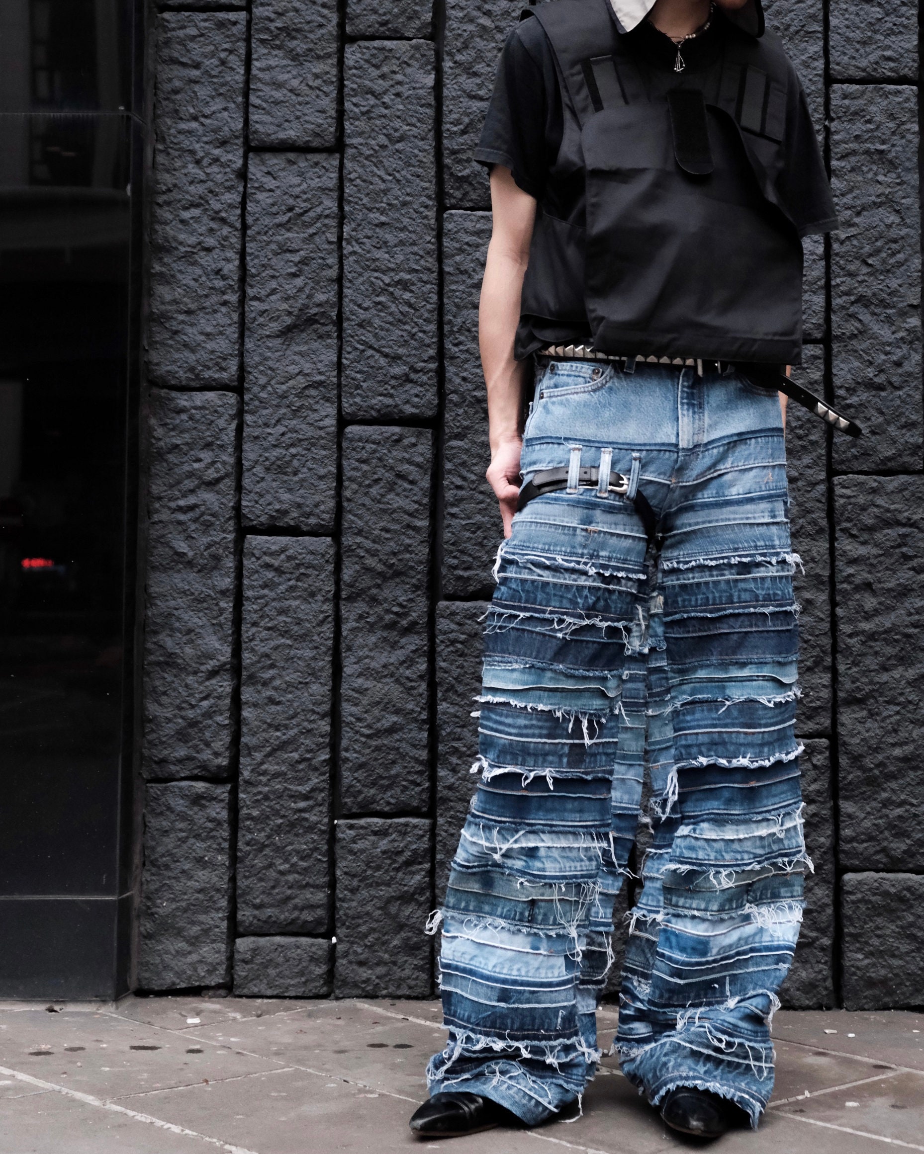 Remake Vintage Patchwork Denim Jeans /BL - Etsy
