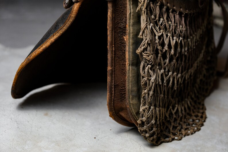 French 1950s Antique Leather Hunting Bag Etsy