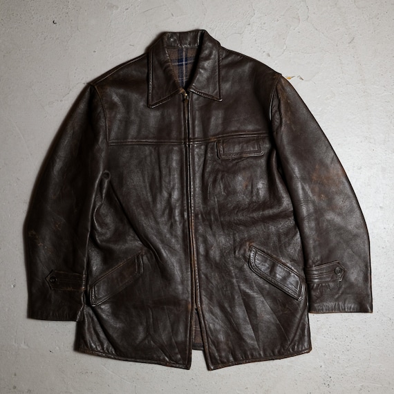 1950年代のフランス製ヴィンテージ エクレア ジップレザー 1950年代のフランス製ヴィンテージ エクレア ジップレザー