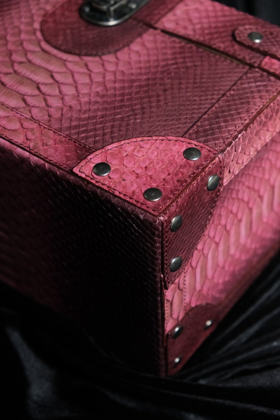 Chloé Snake Print Leather Makeup Case - image 5
