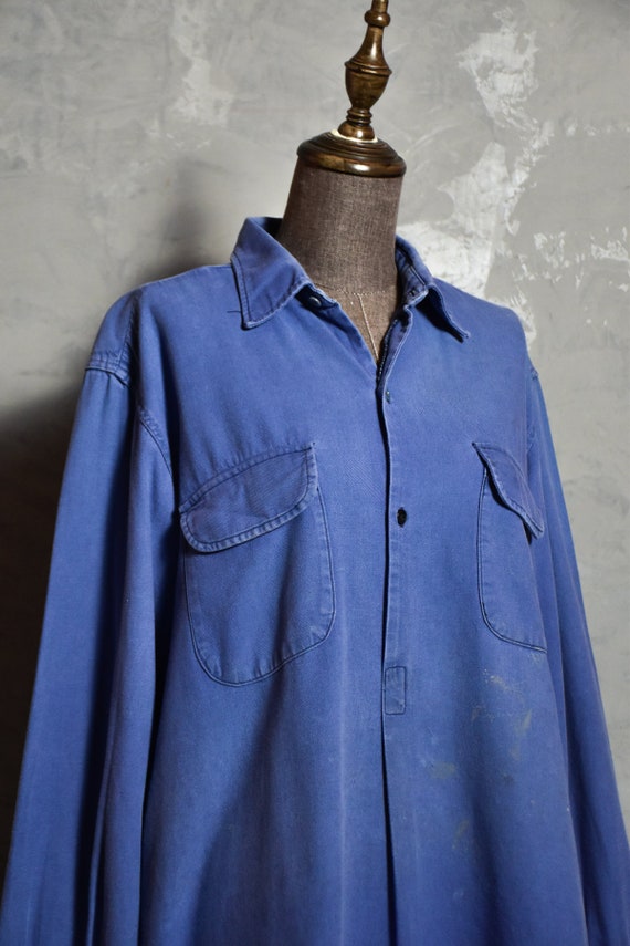 Vintage French Pullover Shirt /blue pullover - image 1