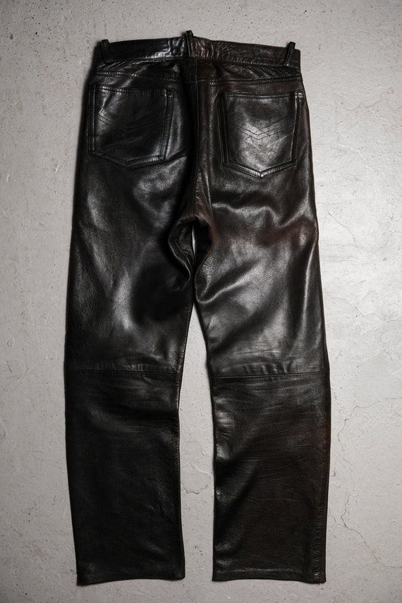 French Vintage Rebelle Genuine Leather Pants(Brow… - image 6