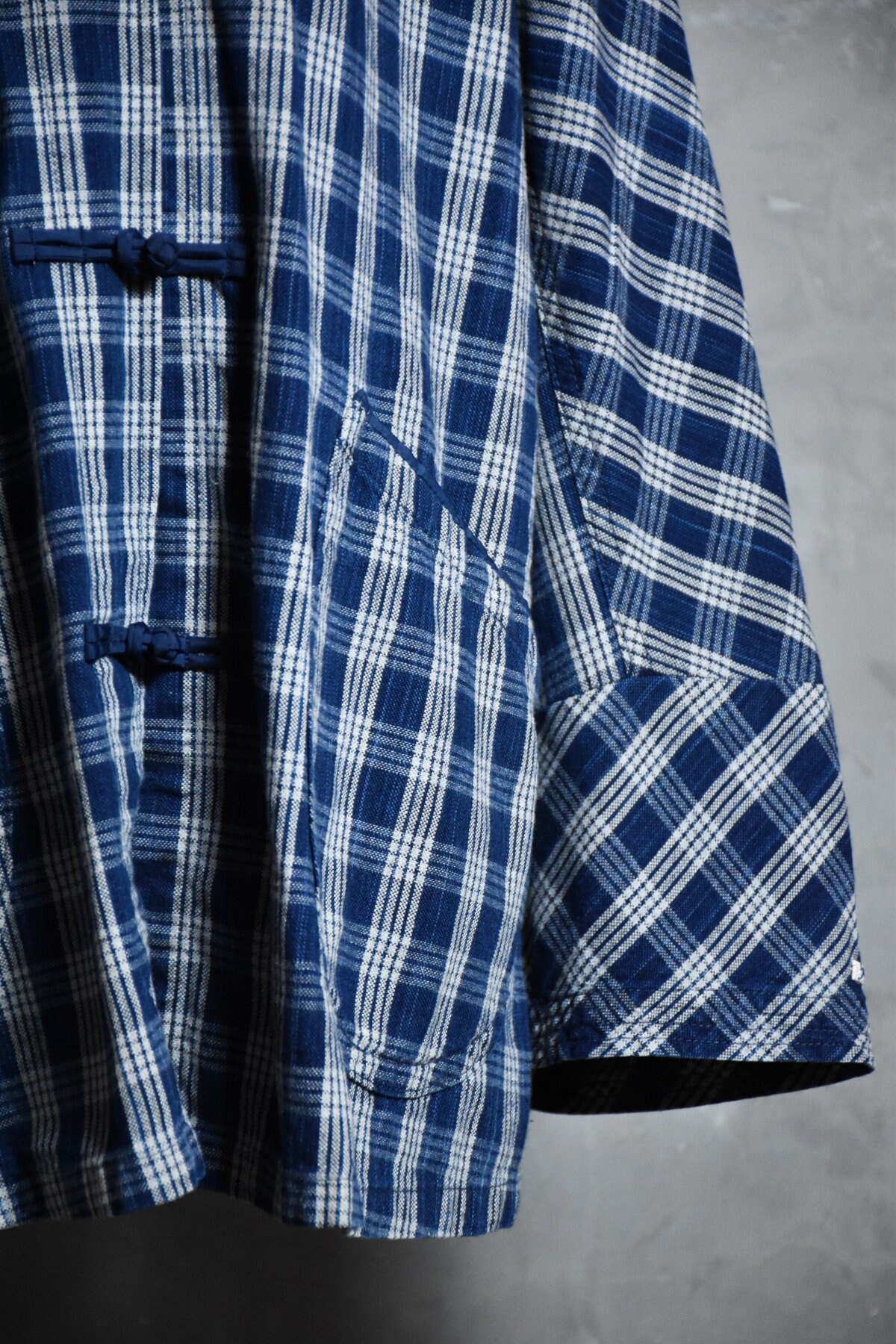 Porter Classic Indigo Palaka Chinese Jacket - Etsy Israel