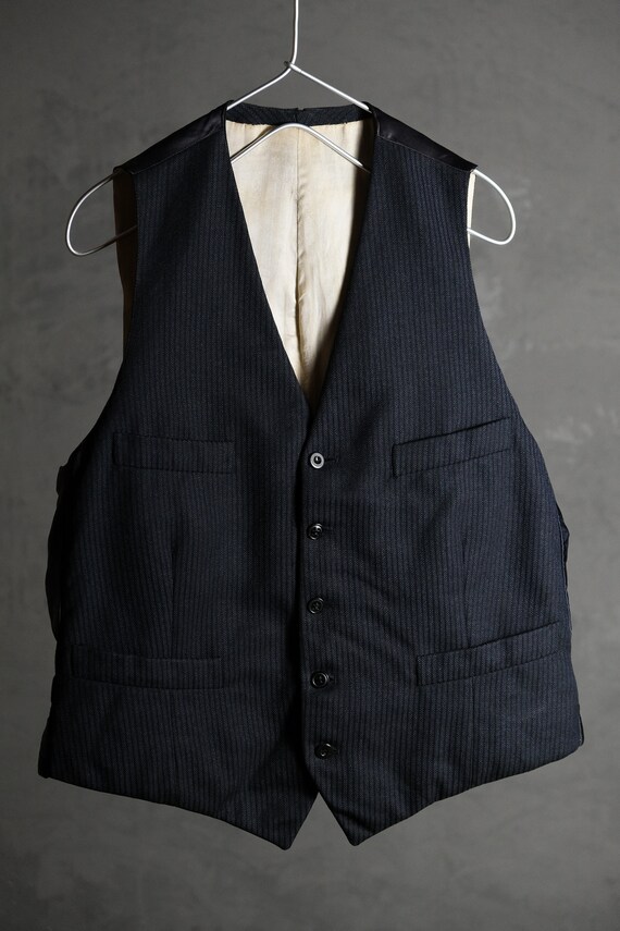 Buy French 1960s Vintage Wool Striped Satin Gilet Vest Online in 