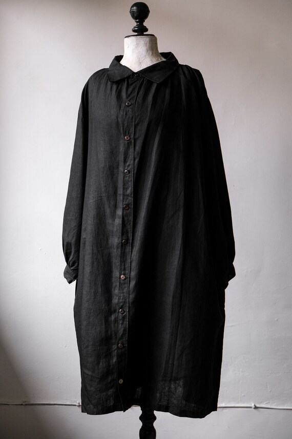 French 1910s Antique Black Indigo Linen Biaude - Etsy UK 