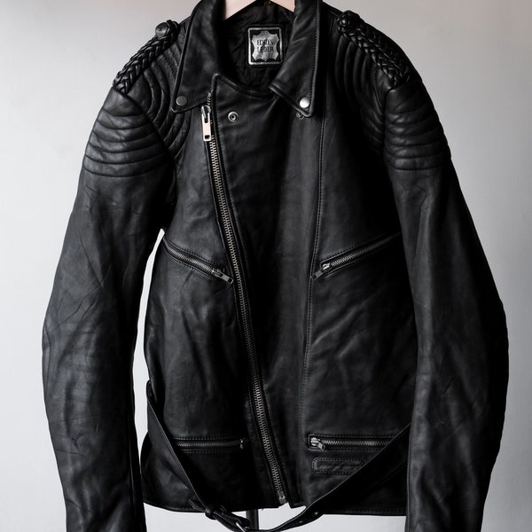 1980's Vintage “ECHTES LEDER” Leather Biker Jacket with Belt