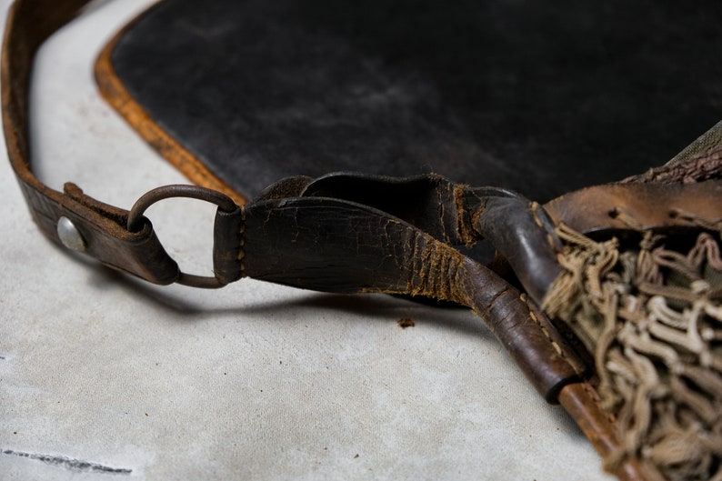 French 1950s Antique Leather Hunting Bag Etsy
