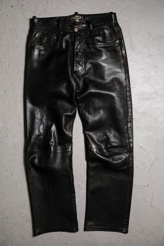 French Vintage Rebelle Genuine Leather Pants(Brow… - image 1