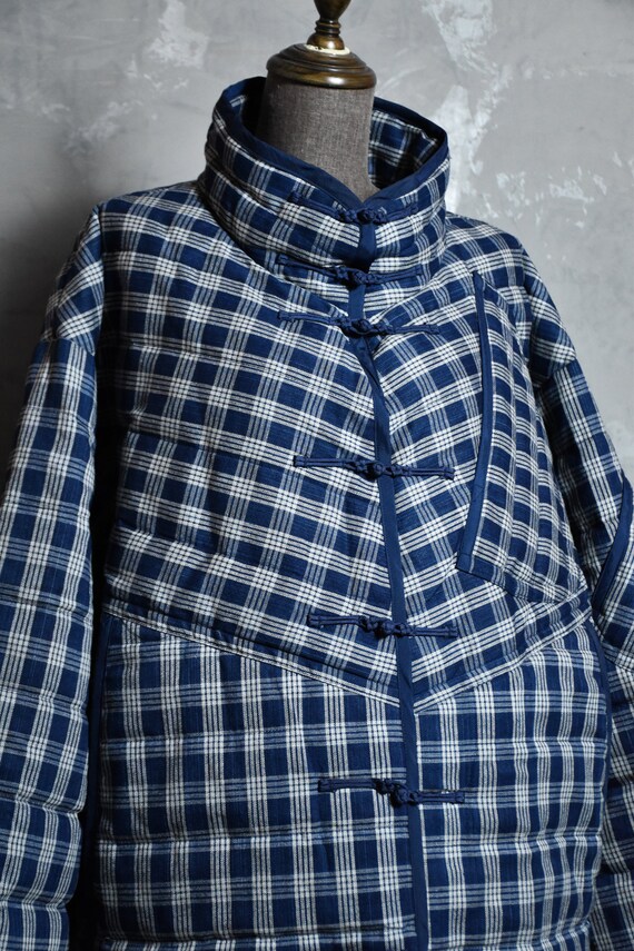 Porter Classic Indigo Palaka Chinese Down Jacket - Etsy Denmark