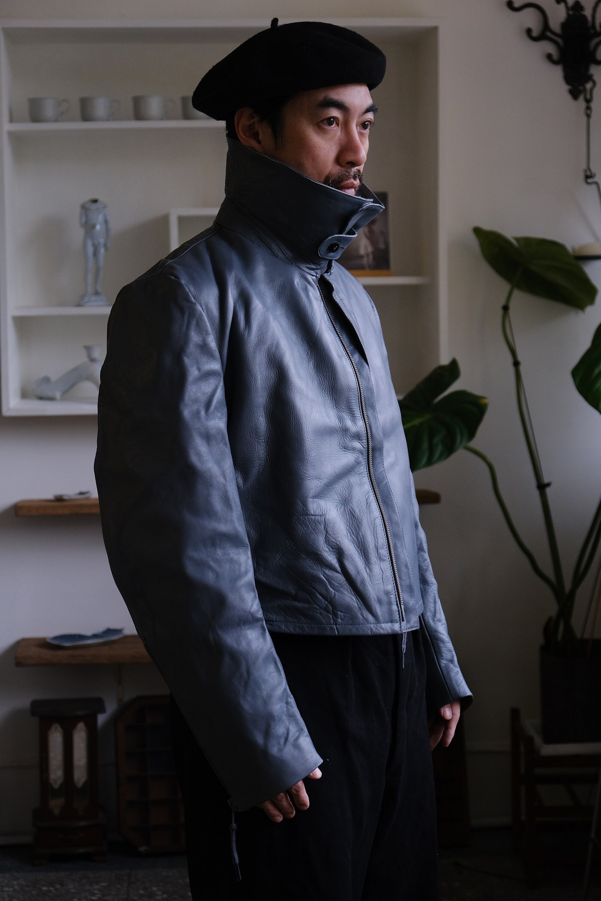 80s German military authentic submarine jacket leather