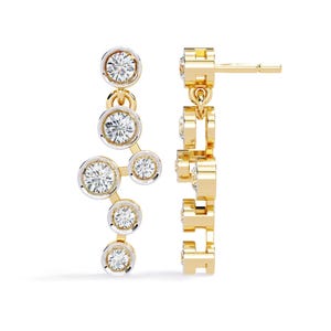Moissanite Drop Earrings: 925 Sterling Silver Dangle Earrings