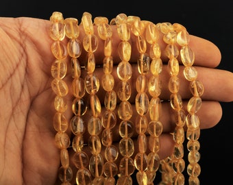 Natural Citrine Faceted Oval Beads 6x8mm 8x10mm 15.5 Strand