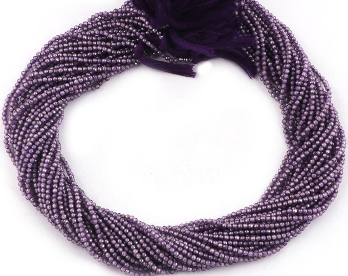 13 Inch 2-2.5 MM Fine Micro Cut Beads AAA Quality Purple Amethyst Beads For Jewelry Making Natural Amethyst Round Faceted Gemstone Beads