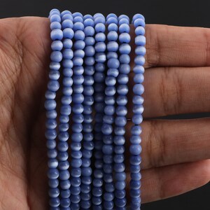 AAA Quality Blue Obsidian Stone Round Smooth Beads Smooth 4-5mm Strand 13" ABB AAA Quality Blue Obsidian Stone Round Smooth Beads Smooth 4-5mm Strand 13" ABB