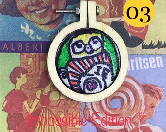 Handmade Wooden Brooch - Mini Art Brooch - Wooden Pin - Wooden Charm - Mini Art 03