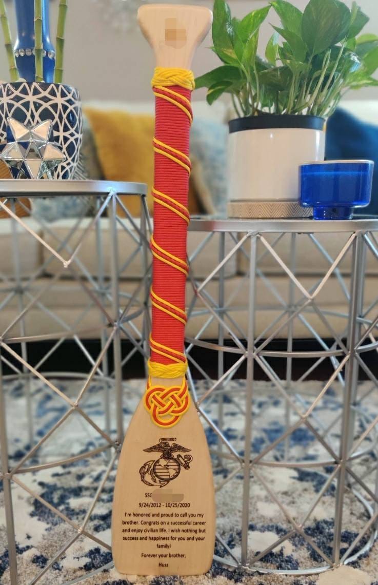 MILITARY PADDLE with engraved logo and personalized message
