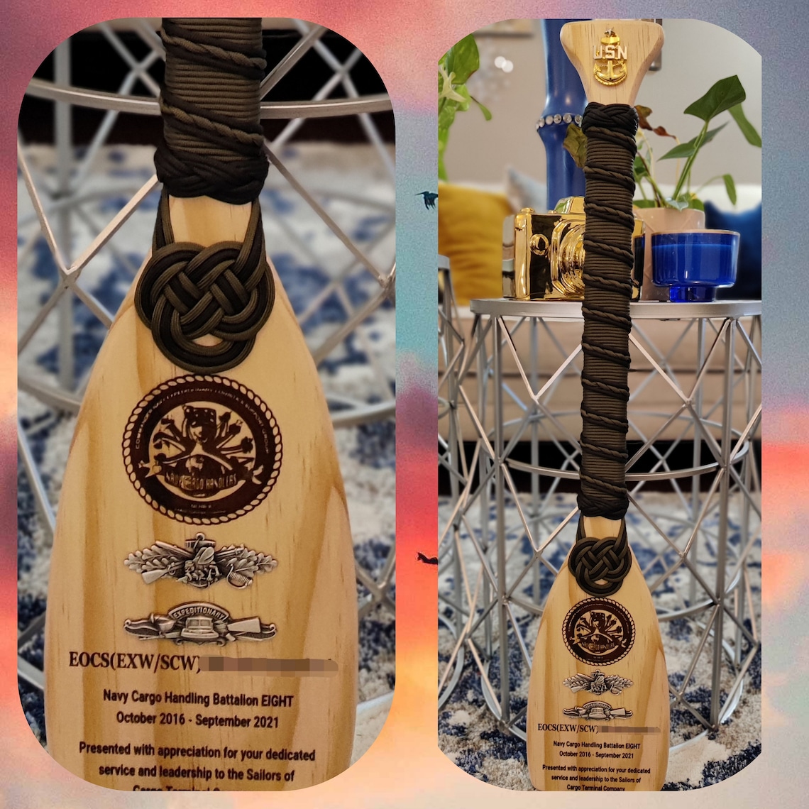 Personalized military paddle