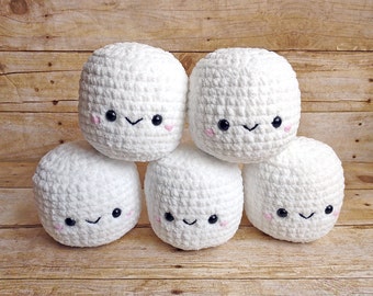 Crochet Marshmallow Plush, Amigurumi Plushie, Kawaii Style, Gift