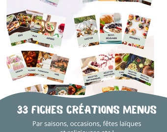 33 fiches pour créer vos menus selon les saisons, vos goûts ou les occasions