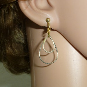 Long gold drop earrings filigree image 3